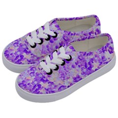 Purple Spring Flowers Kids  Classic Low Top Sneakers by DinkovaArt