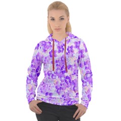 Purple Spring Flowers Women s Overhead Hoodie by DinkovaArt