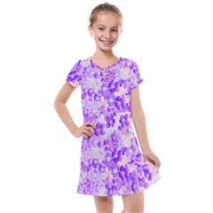 Purple Spring Flowers Kids  Cross Web Dress by DinkovaArt