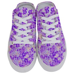 Purple Spring Flowers Half Slippers by DinkovaArt