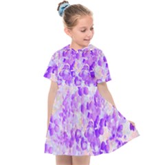 Purple Spring Flowers Kids  Sailor Dress by DinkovaArt