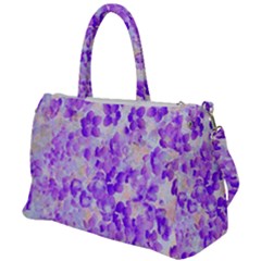 Purple Spring Flowers Duffel Travel Bag by DinkovaArt