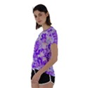 Purple Spring Flowers Short Sleeve Foldover Tee View2