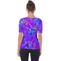 Fuchsia Magenta Abstract Art Shoulder Cut Out Short Sleeve Top View2