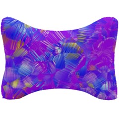 Fuchsia Magenta Abstract Art Seat Head Rest Cushion by SpinnyChairDesigns