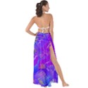 Fuchsia Magenta Abstract Art Maxi Chiffon Tie-Up Sarong View2