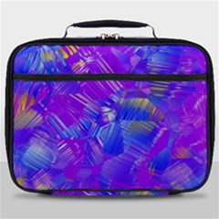 Fuchsia Magenta Abstract Art Full Print Lunch Bag by SpinnyChairDesigns