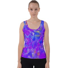 Fuchsia Magenta Abstract Art Velvet Tank Top by SpinnyChairDesigns