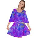 Fuchsia Magenta Abstract Art Velour Kimono Dress View1