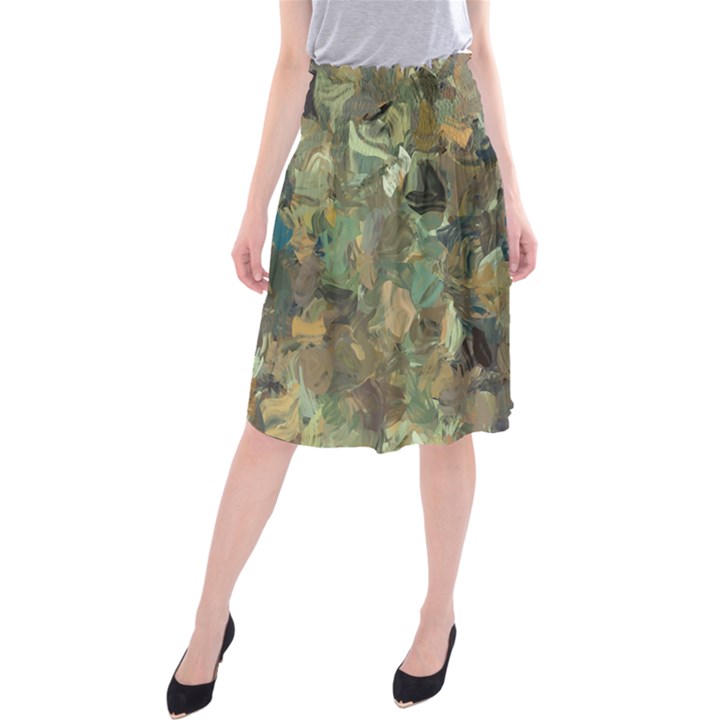 Earth Colors Abstract Art Midi Beach Skirt