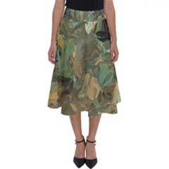 Earth Colors Abstract Art Perfect Length Midi Skirt by SpinnyChairDesigns