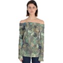 Earth Colors Abstract Art Off Shoulder Long Sleeve Top View1