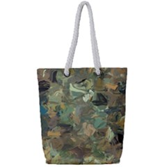 Earth Colors Abstract Art Full Print Rope Handle Tote (small)