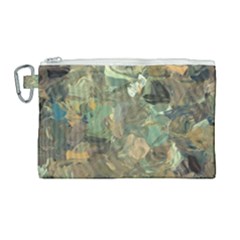 Earth Colors Abstract Art Canvas Cosmetic Bag (large) by SpinnyChairDesigns