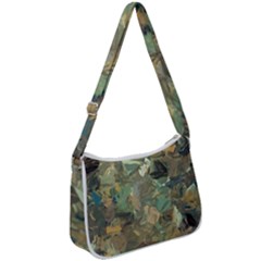 Earth Colors Abstract Art Zip Up Shoulder Bag by SpinnyChairDesigns