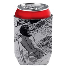 Beauty At The Beach, Bikini Girl Bathing In Bay Can Holder by Casemiro