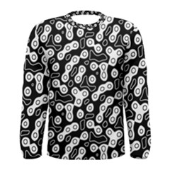 Black And White Abstract Art Men s Long Sleeve Tee by SpinnyChairDesigns