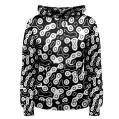 Black And White Abstract Art Women s Pullover Hoodie by SpinnyChairDesigns