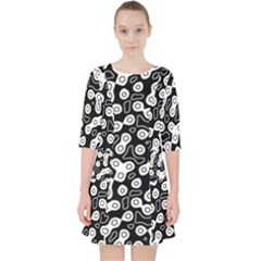 Black And White Abstract Art Pocket Dress by SpinnyChairDesigns