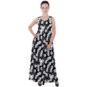 Black and White Abstract Art Empire Waist Velour Maxi Dress View1