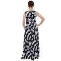 Black and White Abstract Art Empire Waist Velour Maxi Dress View2