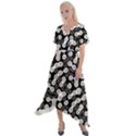 Black and White Abstract Art Cross Front Sharkbite Hem Maxi Dress View1