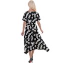 Black and White Abstract Art Cross Front Sharkbite Hem Maxi Dress View2