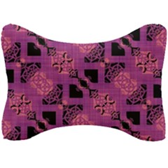 Fuchsia Black Abstract Checkered Stripes  Seat Head Rest Cushion