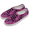 Fuchsia Black Abstract Checkered Stripes  Women s Classic Low Top Sneakers View2