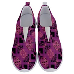 Fuchsia Black Abstract Checkered Stripes  No Lace Lightweight Shoes