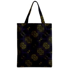 Grey Green Black Abstract Checkered Stripes Zipper Classic Tote Bag by SpinnyChairDesigns