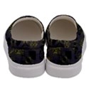 Grey Green Black Abstract Checkered Stripes Men s Canvas Slip Ons View4