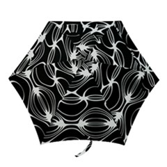 Black And White Clam Shell Pattern Mini Folding Umbrellas by SpinnyChairDesigns