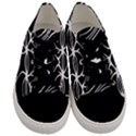 Black and White Clam Shell Pattern Men s Low Top Canvas Sneakers View1