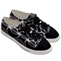 Black and White Clam Shell Pattern Men s Low Top Canvas Sneakers View3