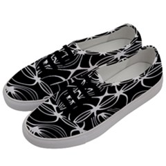 Black And White Clam Shell Pattern Men s Classic Low Top Sneakers by SpinnyChairDesigns