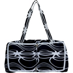 Black And White Clam Shell Pattern Multi Function Bag by SpinnyChairDesigns