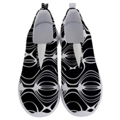 Black And White Clam Shell Pattern No Lace Lightweight Shoes by SpinnyChairDesigns