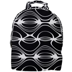 Black And White Clam Shell Pattern Mini Full Print Backpack by SpinnyChairDesigns