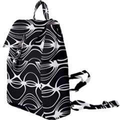 Black And White Clam Shell Pattern Buckle Everyday Backpack by SpinnyChairDesigns