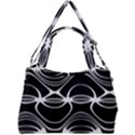 Black and White Clam Shell Pattern Double Compartment Shoulder Bag View2