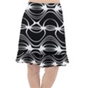 Black and White Clam Shell Pattern Fishtail Chiffon Skirt View1