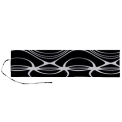 Black And White Clam Shell Pattern Roll Up Canvas Pencil Holder (l) by SpinnyChairDesigns