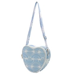 Blue And White Clam Shell Stripes Heart Shoulder Bag