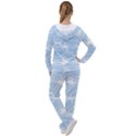 Blue and White Clam Shell Stripes Women s Tracksuit View2