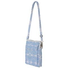 Blue And White Clam Shell Stripes Multi Function Travel Bag by SpinnyChairDesigns