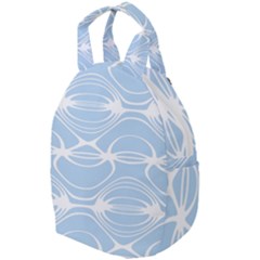 Blue And White Clam Shell Stripes Travel Backpacks by SpinnyChairDesigns