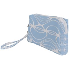 Blue And White Clam Shell Stripes Wristlet Pouch Bag (small) by SpinnyChairDesigns