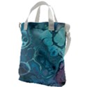 Blue Marble Abstract Art Canvas Messenger Bag View1