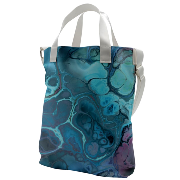 Blue Marble Abstract Art Canvas Messenger Bag